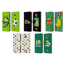 OFFICIAL emoji® FOOTBALL LEATHER BOOK WALLET CASE COVER FOR MOTOROLA PHONES