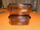 Vintage Pyrex Corning Amber/Visions Glass Refrigerator Dish Set Of 2 #502
