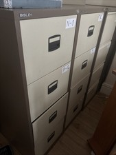Bisley 4-drawer Steel Filing Cabinet In A Coffee and Cream Finish.