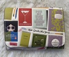 NWT KATE SPADE Page Turner Card Case Trifold Leather Wallet Cream Multi