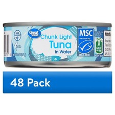 5 oz Chunk Light Tuna in Water Canned Fish, Pack of 48 Cans