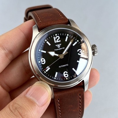 38mm Vintage Pilot Field Automatic NH35 Asia2824 Men Lume Watch Sapphire 10ATM