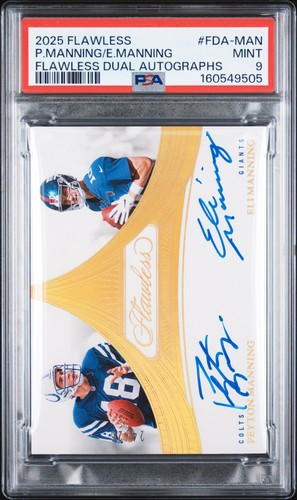 2025 PANINI FLAWLESS DUAL AUTO ELI MANNING PEYTON MANNING 24/25 PSA 9