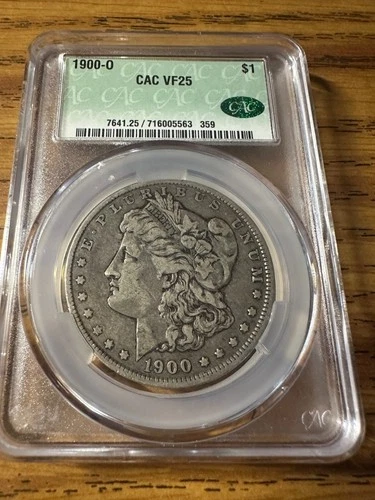 1900-O MORGAN SILVER DOLLAR CAC VF25
