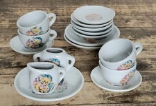 Vtg 1990s 16-Piece Teddy Bear Miniature Kitchen Set for Doll House Cups Saucers