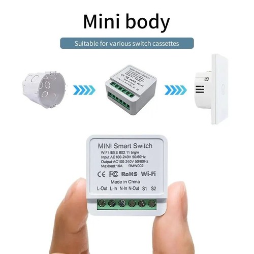 SMART SWITCH RELAY SWITCH 2 WAY WIFI 16A APP SMART LIFE ALEXA GOOGLE HOME 2 - Picture 7 of 7