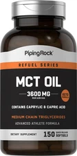 MCT Oil Softgel Capsules 1200mg | 150 Count | Keto-Approved | by Piping Rock