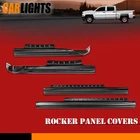 Fit For 2014-2018 Silverado 1500 Ext Rocker Panel Protector Guard Covers