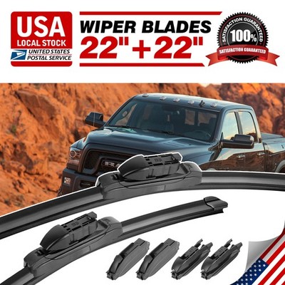 Set of 2 (PAIR) GENUINE Front Wiper Blades 22''/22'' Direct Connect ''OEM Quality''