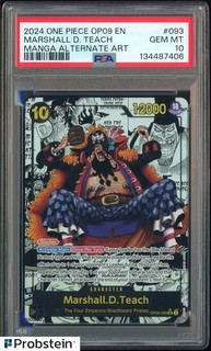 2024 One Piece EN Op09 Emperors In New World 093 Marshall D Teach Manga PSA 10