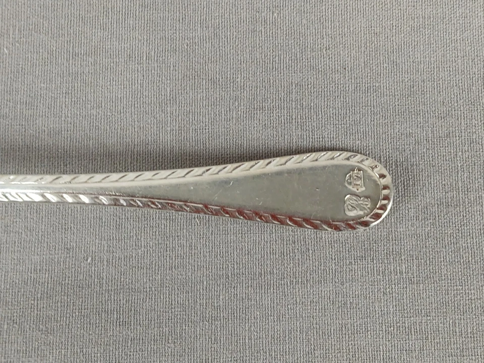 Cuchara de plata Continental de principios del siglo XIX de corte brillante de 5 3/8 pulgadas 12 listones Foto 2 de 4