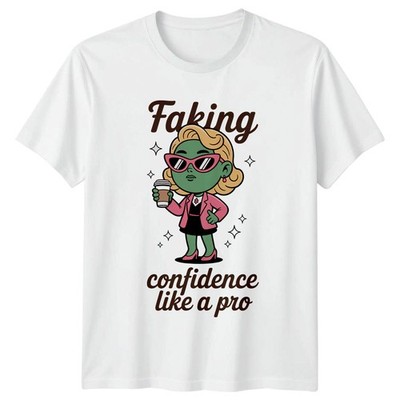 Faking Confidence Like A Pro Damen T-Shirt Arbeit Geburtstag Geschenk für Sie