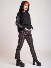 SOLD OUT NWT Size Small Midnight Hour Cropped Vintage Plaid Pants Alt Goth Punk