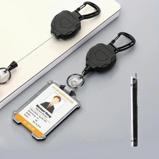 Heavy Duty Retractable Badge Holder ID Card Reel Cover Work Office School Clip