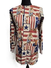 Cotton Scrubs Co. Jacket  L Western Print Snap-Close Knit-Cuffs Pockets