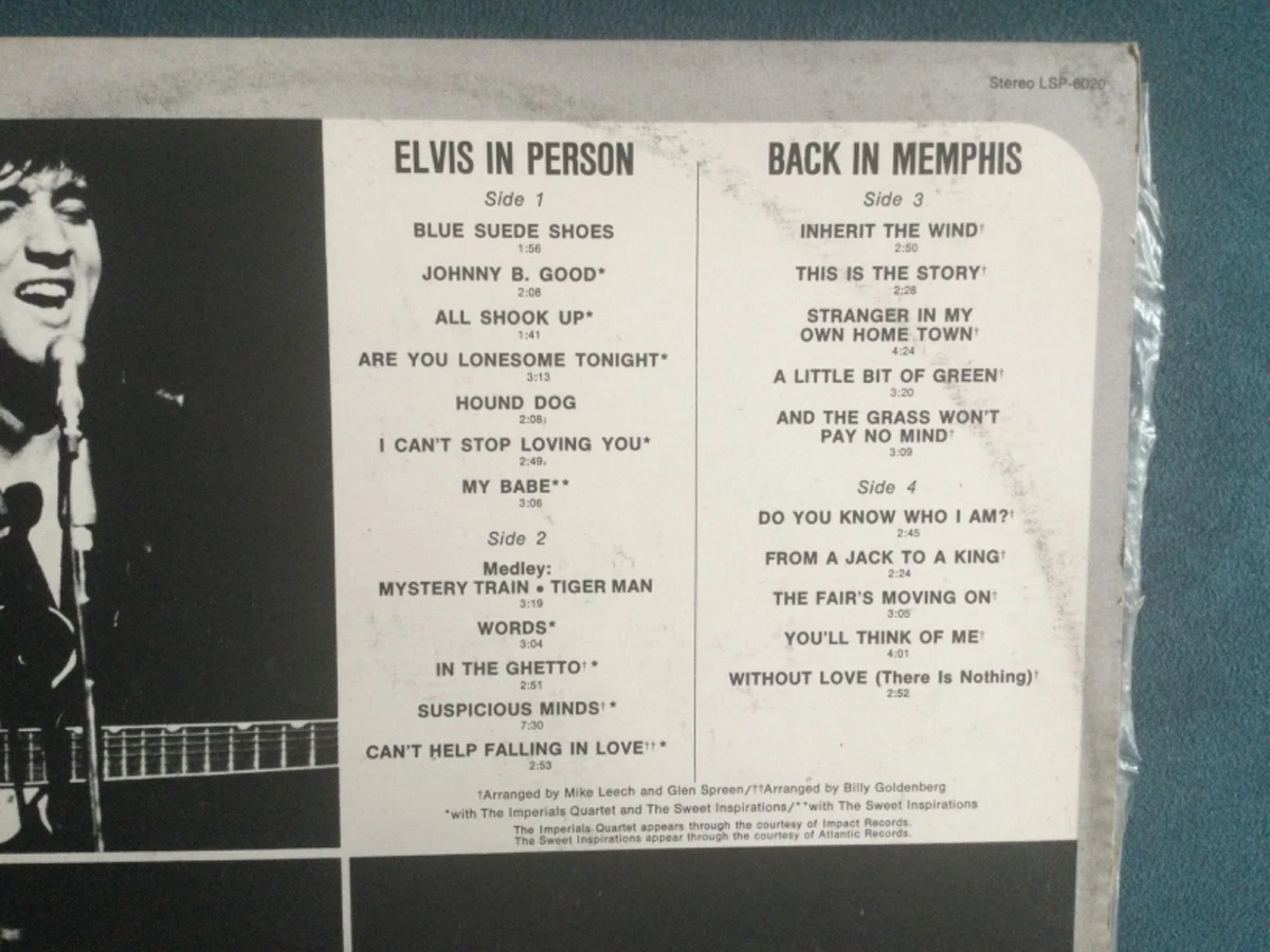 Elvis From Memphis to Vegas / Vegas to Memphis dbl gatefold vinyl LP LSP-6020