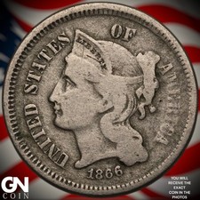 1866 3 Cent Nickel Piece A4300