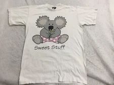 VTG Doze Clothes T Shirt Womens One Size Fits Alll White Graphic Design Koala
