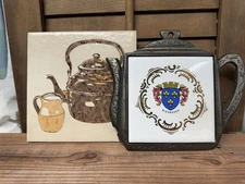 Vintage Collectible Teapot Themed Trivet Lot Made In England And France