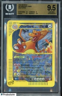 2003 Pokemon Skyridge #9 Charizard Jumbo Box Topper Crystal Holo BGS 9.5 GEM MT