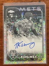 2024 Topps Chrome #RA-TK Taylor Kohlwey Black & White Mini Diamond Auto RC Mets