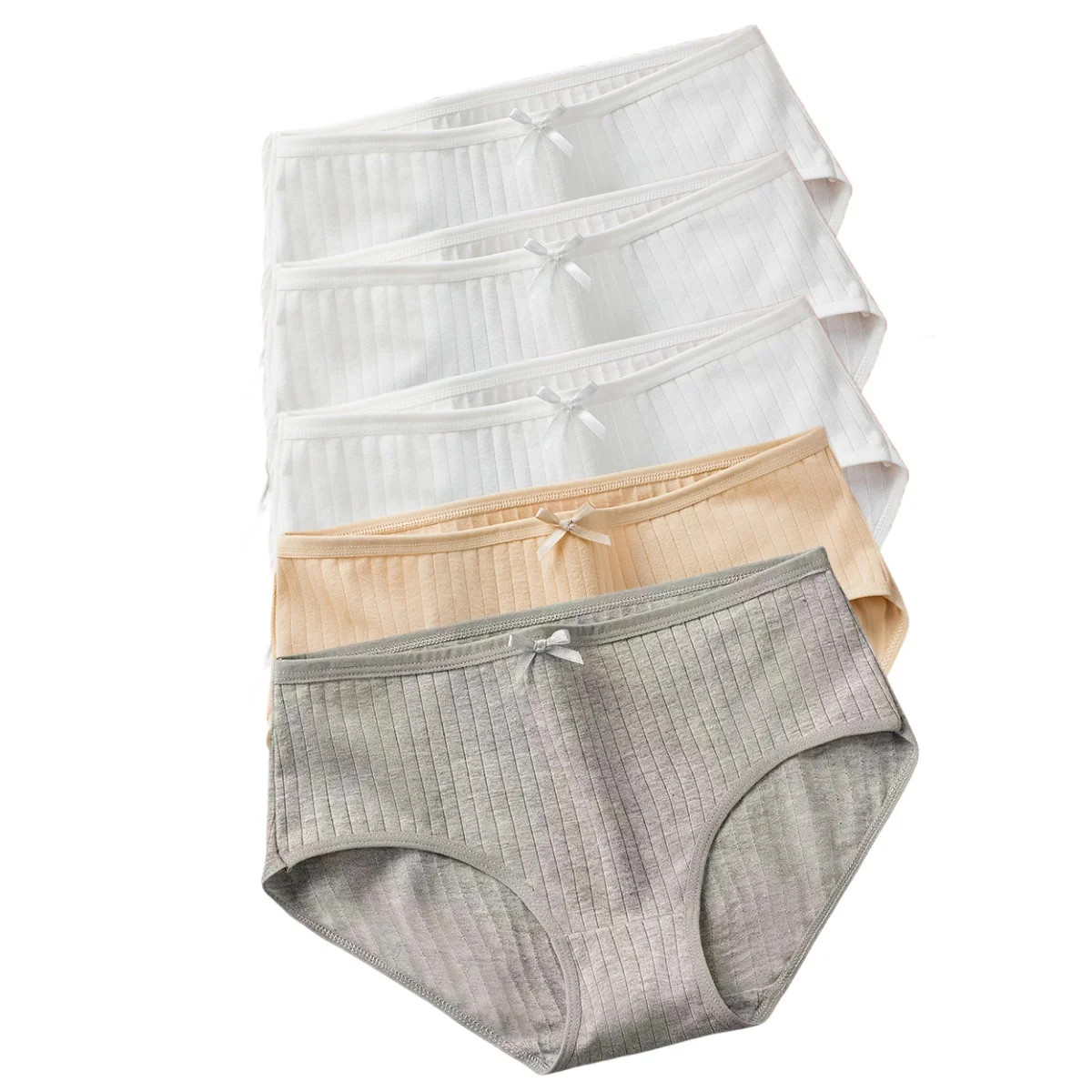 Low Rise Cotton Briefs Underwear Breathable Comfort Women's Brief 5 Pcs thumbnail 21