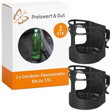 2x Getr&auml;nkehalter f&uuml;r 1,5L Boot flexible Befestigung Flaschenhalter Auto LKW etc