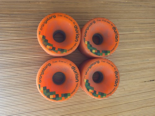 Orangatang Durian 75mm 80a 4-Pack Longboard Wheels Orange