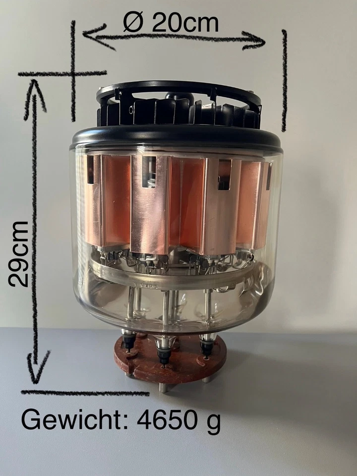 Gigantische sowjet. russische Impuls Senderöhre Elektronen Röhre GMI-2B, 28x20cm