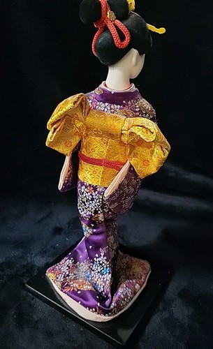 Japanese Kimono Geisha Doll Holding Fan Traditional Folk Craft Japan - Picture 5 of 9