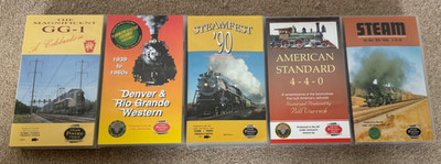 Steam Powered Video Railway Train VHS Bundle x5 PAL GG-1 4-4-0 Steamfest Mark I