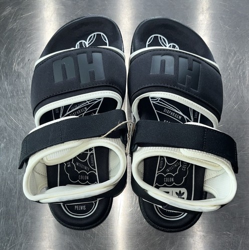 Adidas x Pharrell Williams Adilette 2.0 Sandals Slides Black White GZ1892 Womens - Picture 7 of 9
