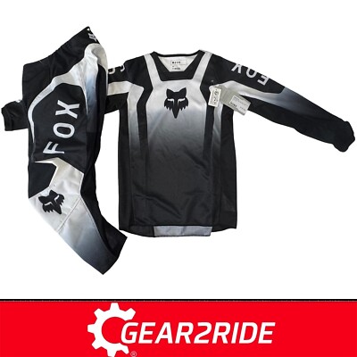 2025 Fox Youth MX Kit Combo - Fox Racing 180 JUNGEN Lean BW Motocross Kit Combo