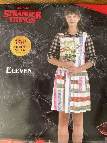 Netflix Stranger Things Adult Eleven Costume Dress Size Large Extra Large New - Picture 2 of 7