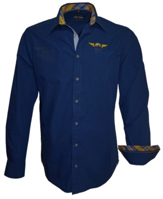 MARVELIS FREIZEITHEMD MODELL ALPINE LANGARM Gr. M und XL DUNKELBLAU