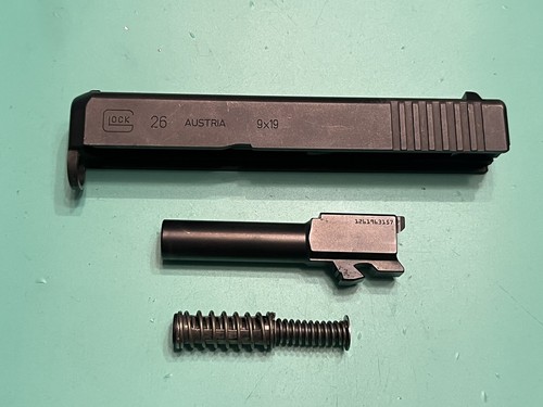 USED OEM GLOCK 26 GEN 3 COMPLETE SLIDE BARREL GUIDE ROD SPRING 9MM ...