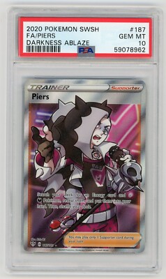 Pokemon Card Piers 187/189 Holo Darkness Ablaze PSA 10 GEM MINT | eBay