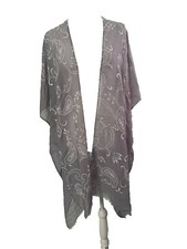 Kaftan Swimsuit Cover Up Open Front Lavender One Size Fits Most