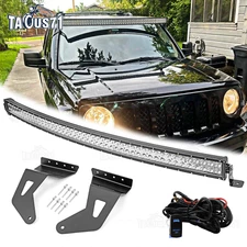 300W 52" LED Light Bar+Roof Mounting Bracket+Wire For 2007-2017 Jeep Patriot 