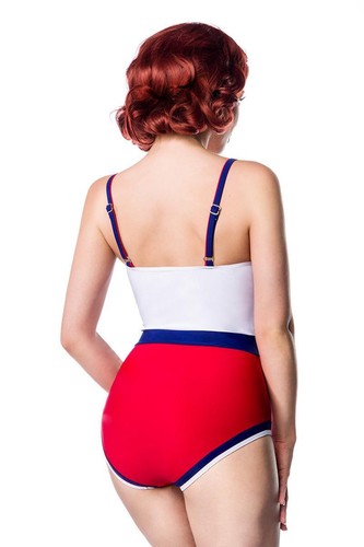 Marine Badeanzug Retro Rockabilly 50er Jahre Stil - Picture 2 of 4