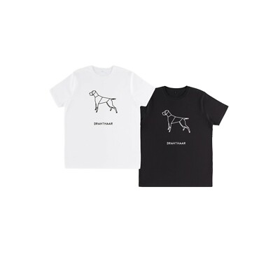 T-shirt UOMO ORIGAMI DOG DRAHTHAAR cane DSHIRT DESIGNED SHIRT personalizzata