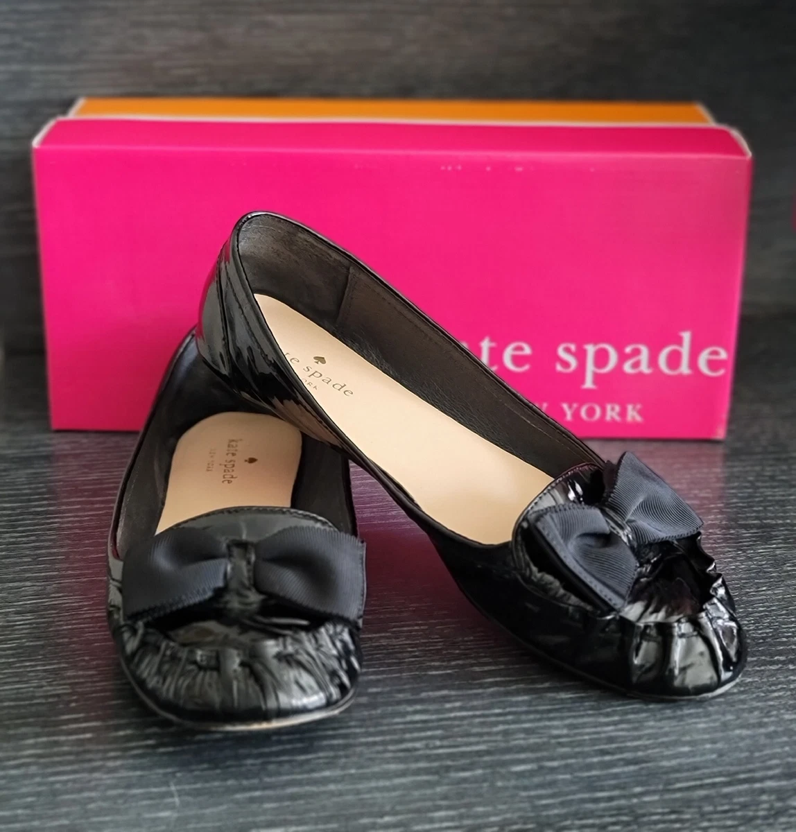 Kate spade black patent best sale shoes