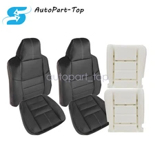 For 2008-10 Ford F350 Super Duty Lariat XLT Front Seat Cover / Cushion Pad Black