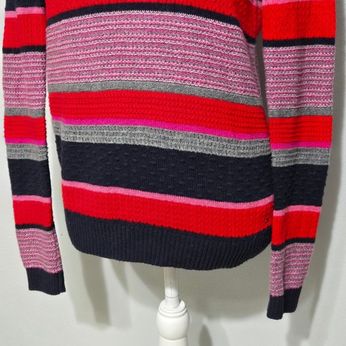 Tommy Hilfiger Stripe Sweater Red Gray Pink Navy Petite Small - Picture 3 of 5