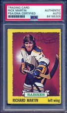 1973-74 TOPPS NHL #155 Rick Martin Deceased AUTOGRAPH PSA/DNA Sabres Team Canada