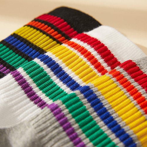3-pair COLOURFUL STRIPED Knitted Mid Tube SOCKS 12-18 month old Toddler Kids - Picture 5 of 7