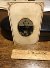Antique Civil War Era Victorian Child Tintype  Photo Photograph Vintage