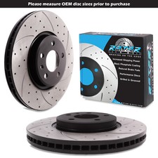 FRONT DRILLED GROOVED 320mm BRAKE DISCS FOR AUDI A6 S6 C7 1.8 2.0 2.8 3.0 TDI