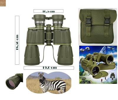 Fernglas Ferngläser Feldstecher Jagdfernglas Binocular 10 x 50 Armyfarbe