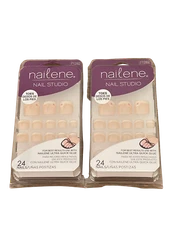 Nailene Nail Studio French Glue On Toenails # 71282 -  2 Pack